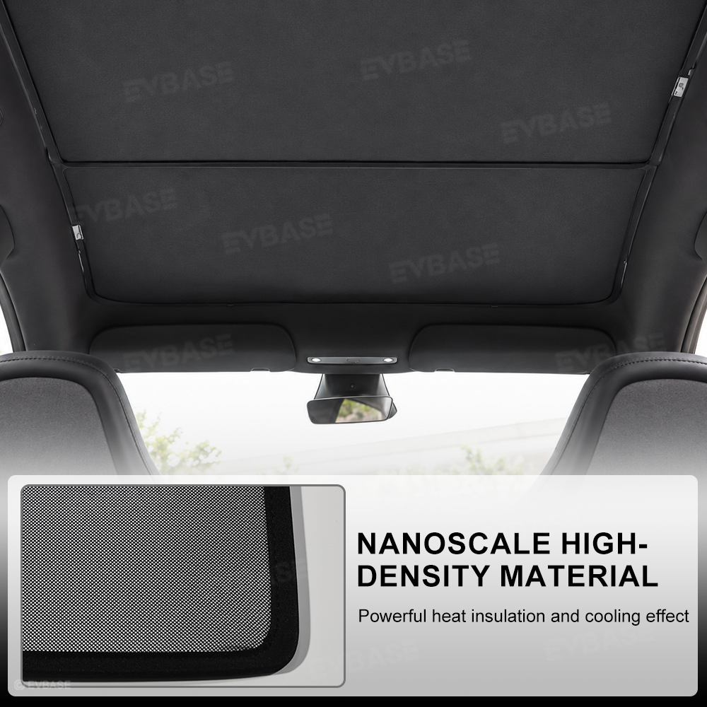 Model Y L Glass Roof Sunshade Ice Crystal Sunroof Shade Foldable Heat Reflective Sun Visor