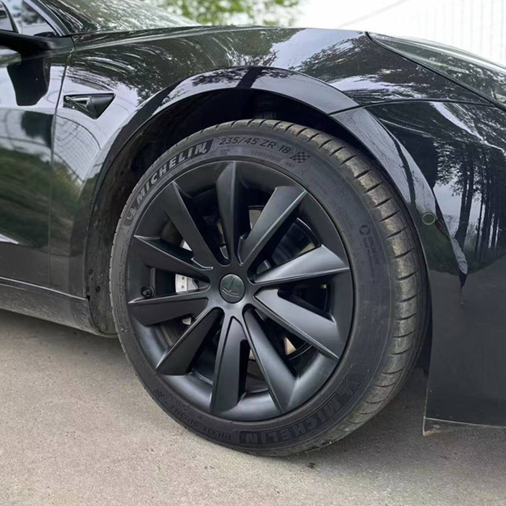2023 Nuovo Modello Tesla 3 Copri ruota 18 Pollici Aero Copri ruota Ricambio 4 pezzi Nero Opaco