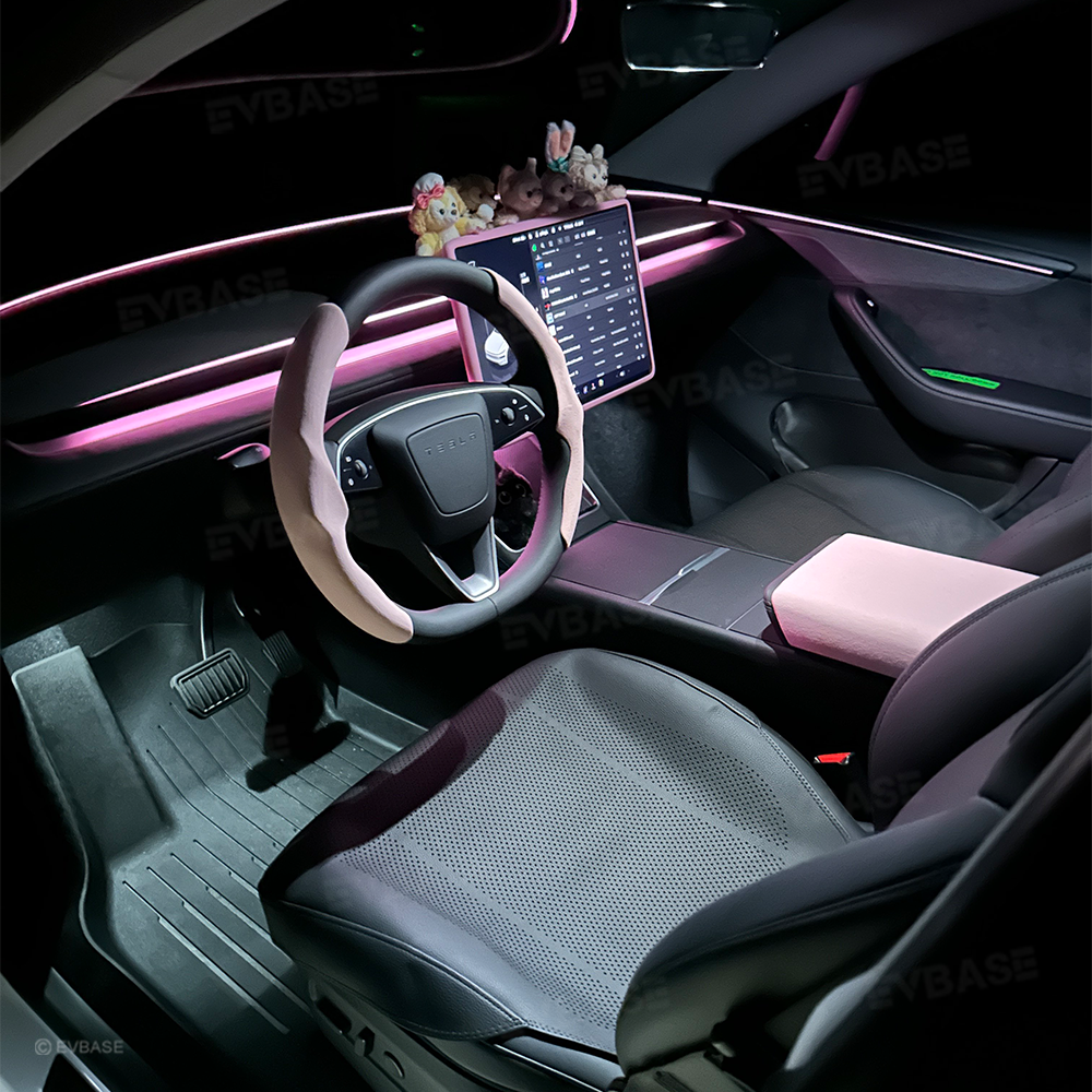 Model 3/Y Ambient Lighting Center Console Dashboard Light Strip with AI Voice Control LED Interior Lights 2.0