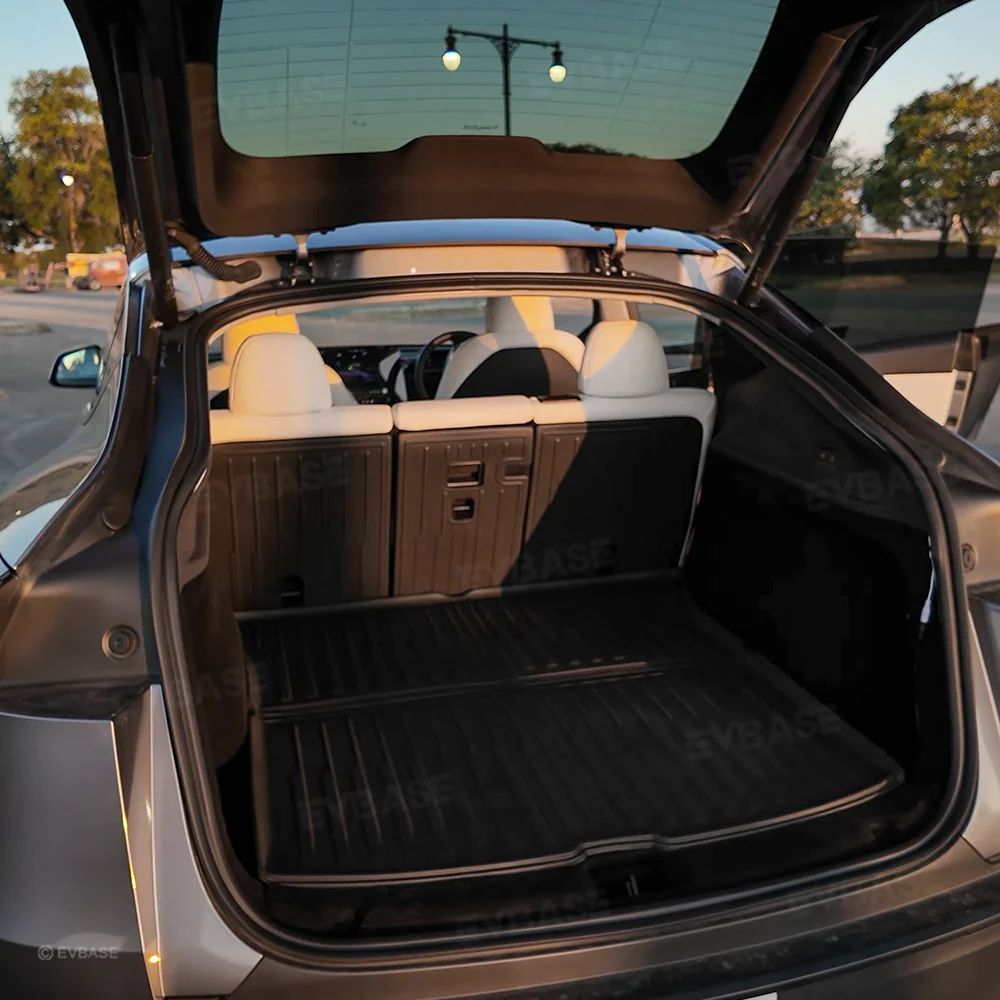 Model Y Juniper Full Coverage Floor Mats with Door Sill Protection TPE Anti-Slip Trunk Mats Cargo Liners Back Seat Covers All Weather Protection