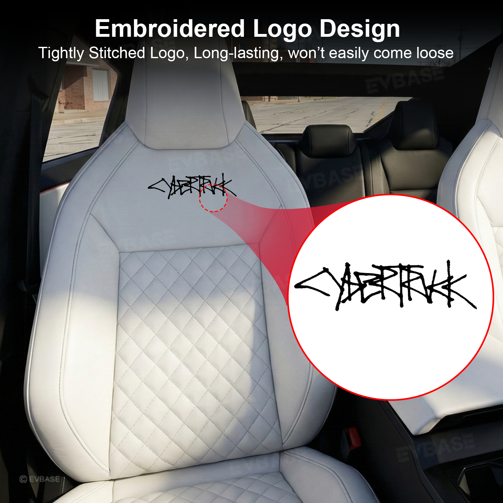 Cybertruck Seat Covers NAPPA Leather Custom Full Coverage Seat Protector Airbag Compatible with Diamond Quilted Design