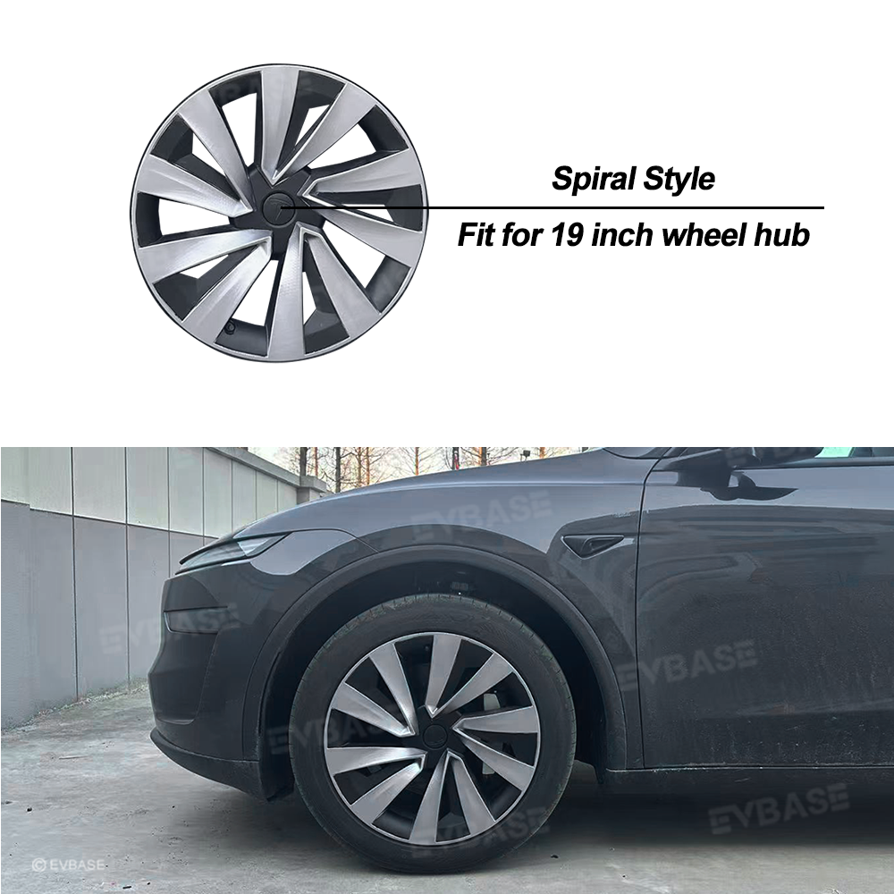 Model Y Juniper Wheel Covers for 19 Inch Tesla Wheel Spiral Style Aero Tesla Hub Caps 4PCS