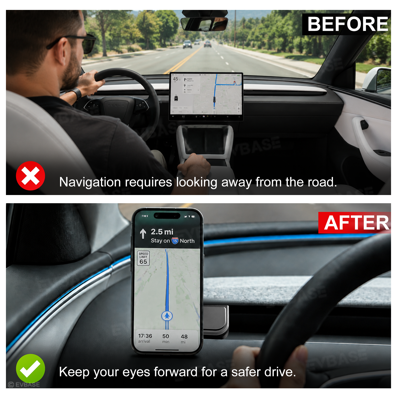 Model Y Juniper/ Y L/ 3 Highland A-Pillar Magnetic Phone Mount Dashboard Side Phone Holder