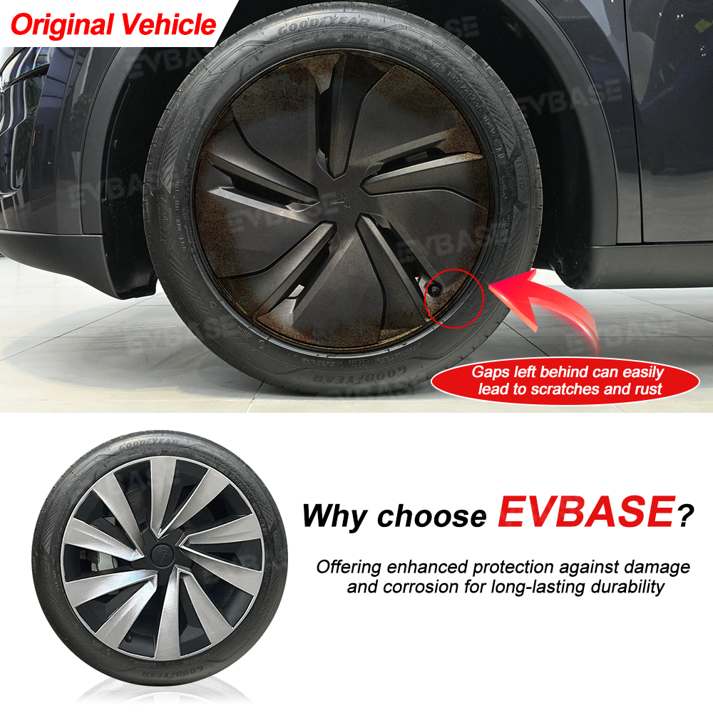 Model Y Juniper 19 Inch Wheel Covers for Tesla Crossflow Wheel Spiral Style Aero Hub Caps 4PCS-BF 30% OFF