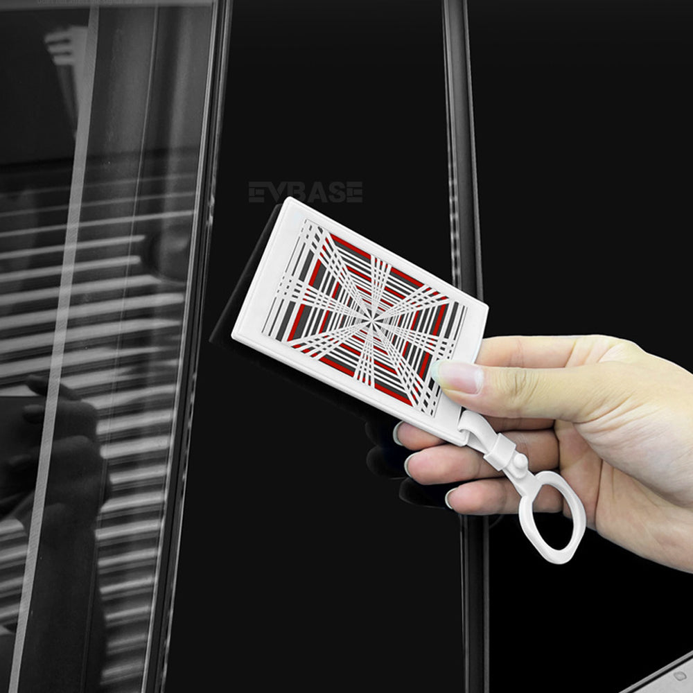 Tesla Key Card Holder Cybertruck Plaid Style for Model 3/Y/X/S (Grey/White)