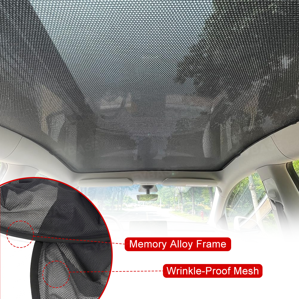 Model Y Juniper/ 3 Highland Glass Roof Sunshade Heat Insulation UV Protection Sun Visor OEM-Style Sunroof & Rear Window Sun Shade