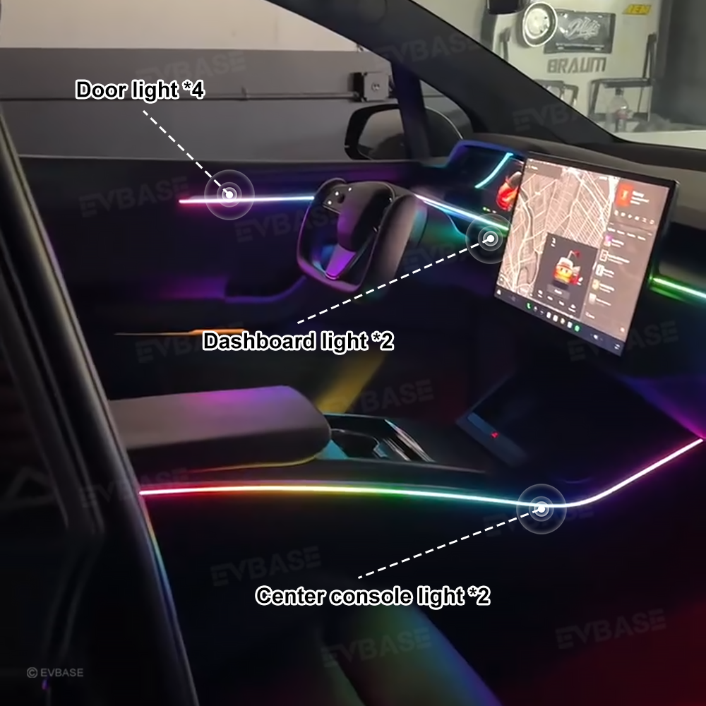 Model X RGB Ambient Lighting Interior Streamer Light Kit LED Neon Light Strip