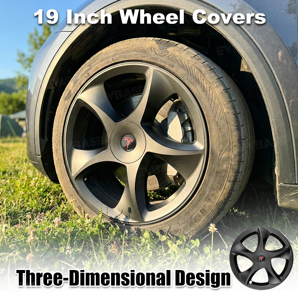 Model Y Juniper Wheel Covers for Tesla 19" Crossflow Wheels Hubcaps-3D Sculpted Design
