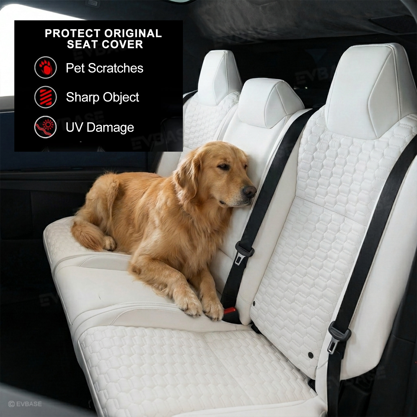 Cybertruck Seat Covers NAPPA Leather Seat Protector with Cyber Quilt Interior Design