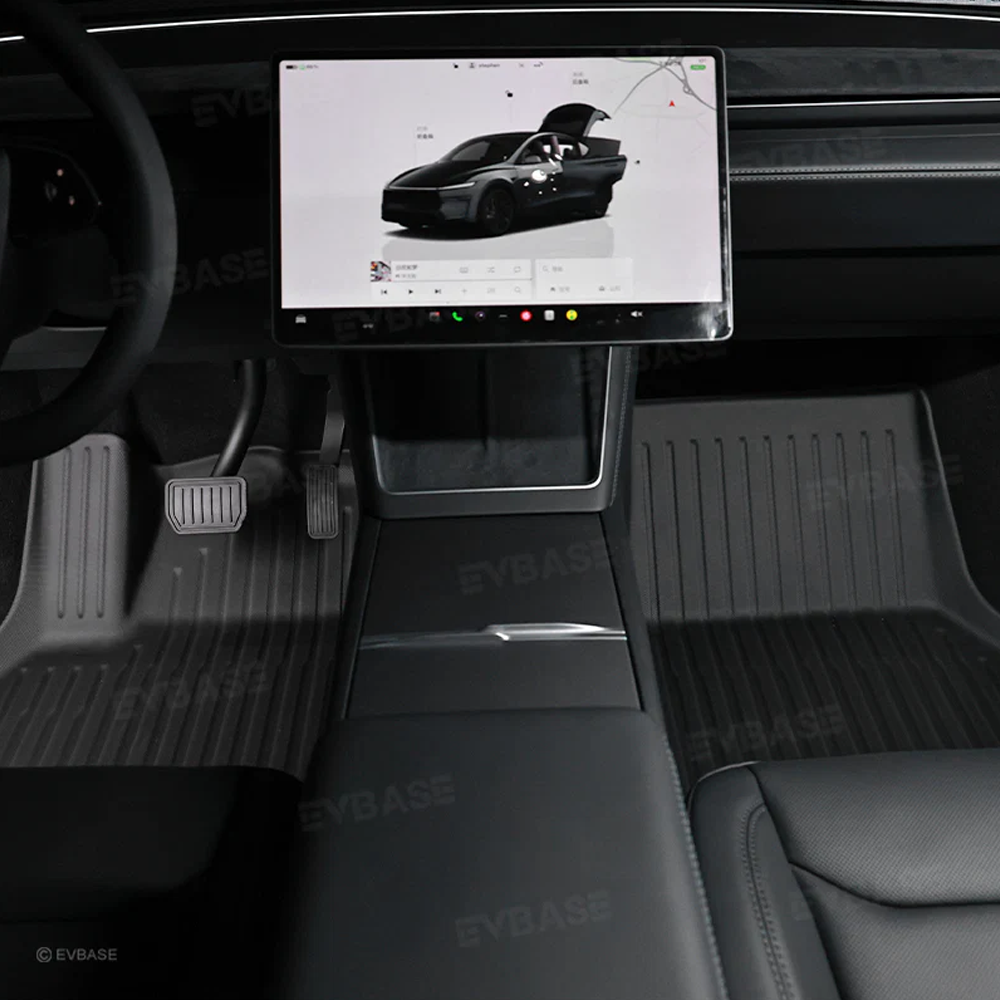 Model Y Juniper Full Coverage Floor Mats with Door Sill Protection TPE Anti-Slip Trunk Mats Cargo Liners Back Seat Covers All Weather Protection