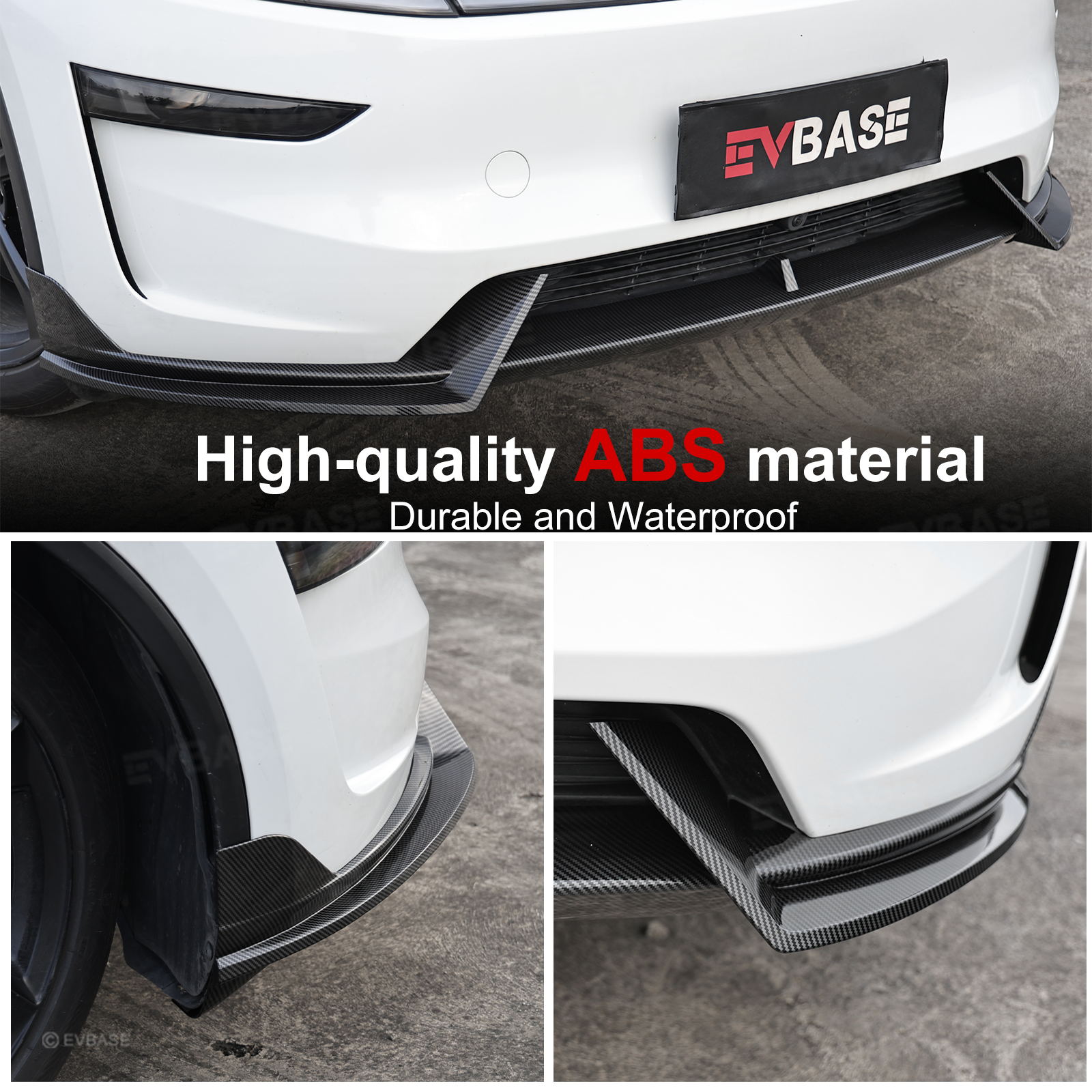 Tesla Front Lip For Model Y Juniper V Style Front Splitter ABS Front Apron Body Kit