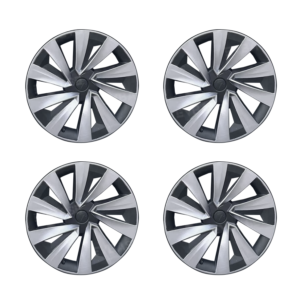 Model Y Juniper 19 Inch Wheel Covers for Tesla Crossflow Wheel Spiral Style Aero Hub Caps 4PCS-BF 30% OFF