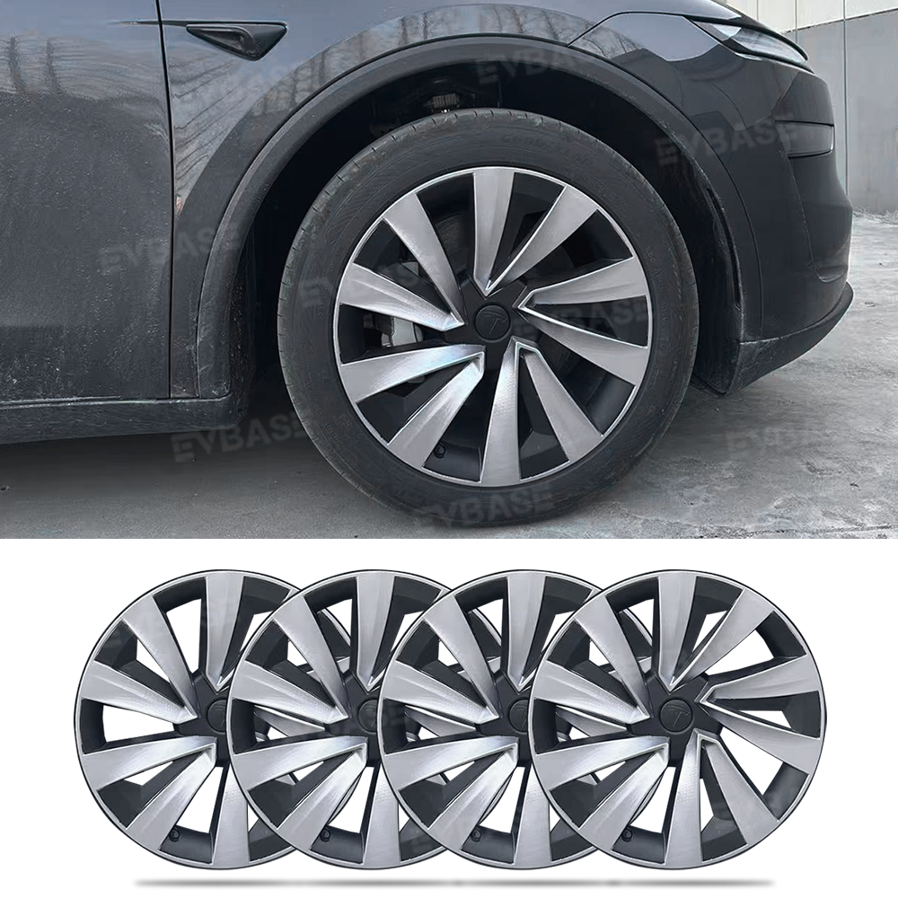 Model Y Hubcaps Turbine Style Full Wrapped Wheel Coves for 19" Factory Tesla Wheel 4PCS