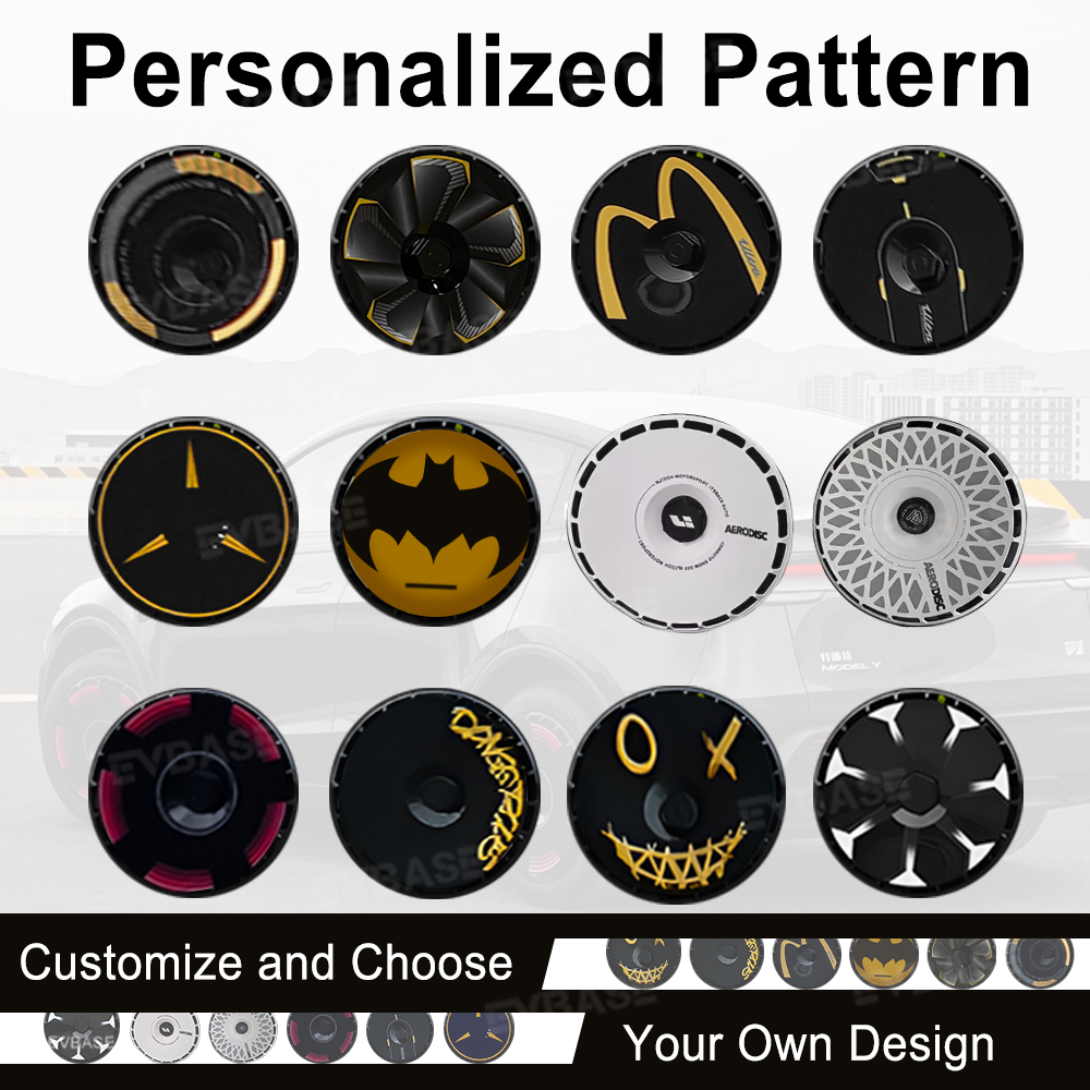 19'' & 20'' Wheels Covers Hub Caps for Model Y Juniper Customized Graphics Wheel Caps 4PCS