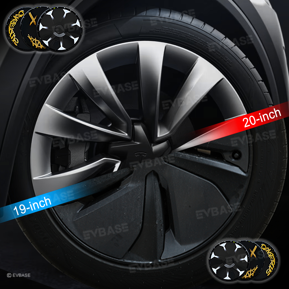 19'' & 20'' Wheels Covers Hub Caps for Model Y Juniper Customized Graphics Wheel Caps 4PCS