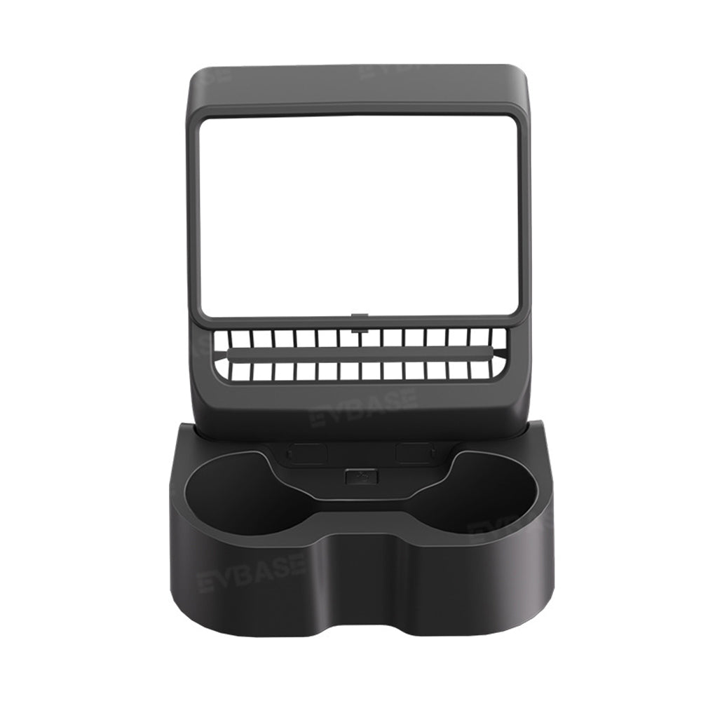 Model Y Juniper/ 3 Highland Backseat Screen Display Overlay with Hidden Folding Cup Holder