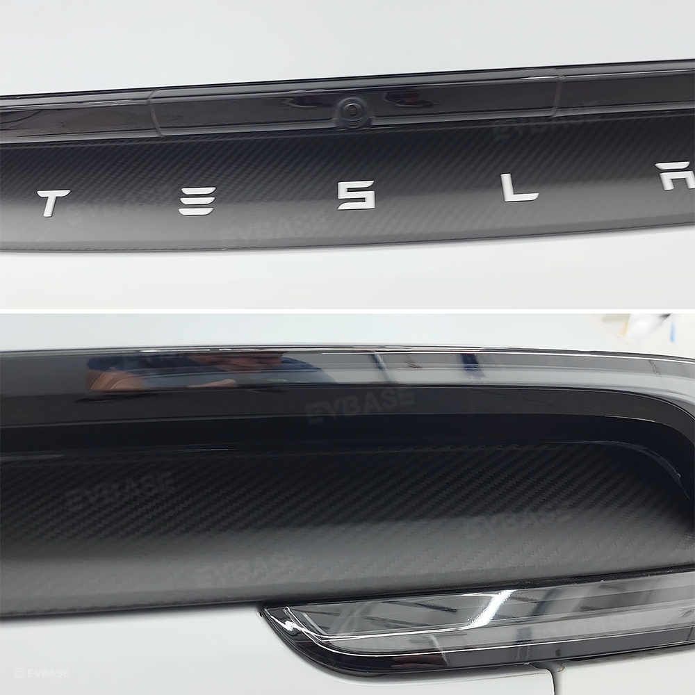 Model Y Juniper Tailgate Applique Overlay Real Dry Molded Carbon Fiber Rear Tailgate Trim for Tesla