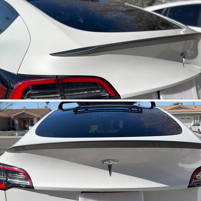 Model Y Rear Spoiler Wing Dry Real Carbon Fiber OEM Style Inspired By Model 3 Performance Rear Splitter