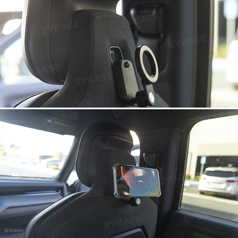 Back Seat Phone & Tablet Mount Anchor for Rivian R1T/ R1S/ R2 Magnetic Ball Mount Holder