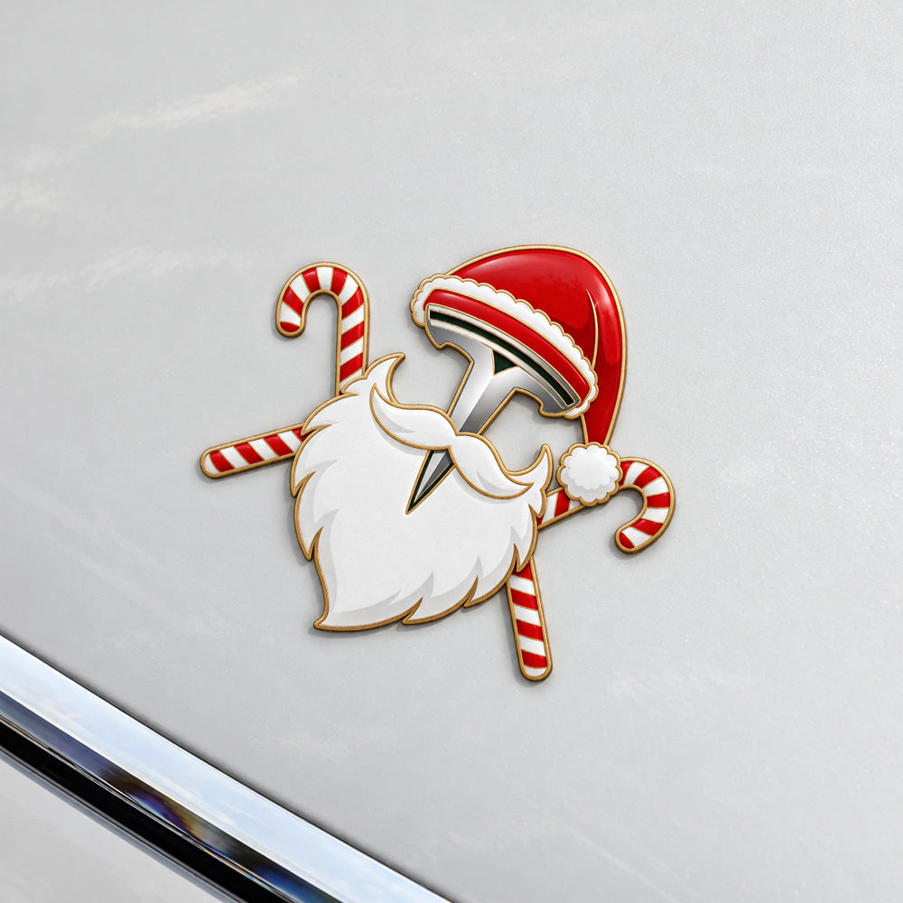 Model Y/3/YL Christmas Emblem Decals Santa & Christmas Tree Sticker 3D Waterproof Holiday Decor