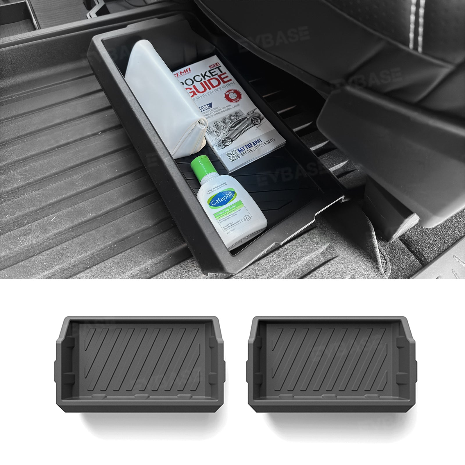 Cybertruck Front Under Seat Storage Box Hidden Non-Slip Organizer Tray