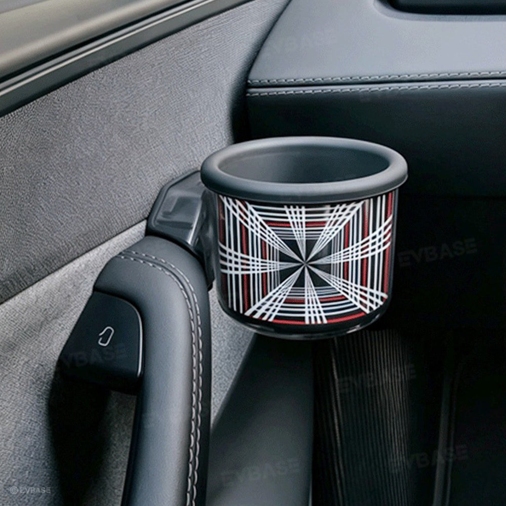 Model Y Juniper/ Y L ABS Side Door Cup Holder Plaid Style Storage Drink Holder