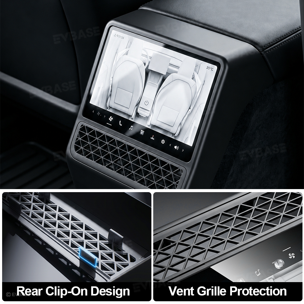 Model Y Juniper/ YL/ 3 Highland Rear Display Tempered Glass Screen Protector & Air Vent Cover