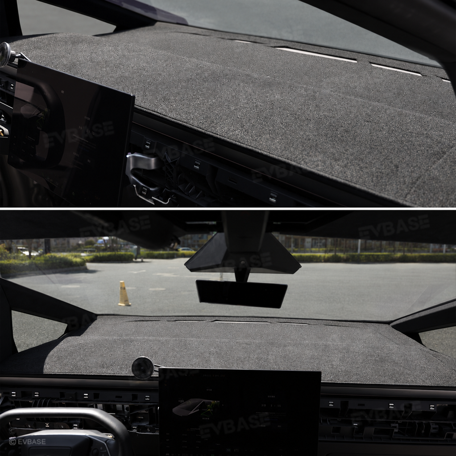 Cybertruck Dash Cover Anti-Glare Sun Protection Polyester Dashboard Mat