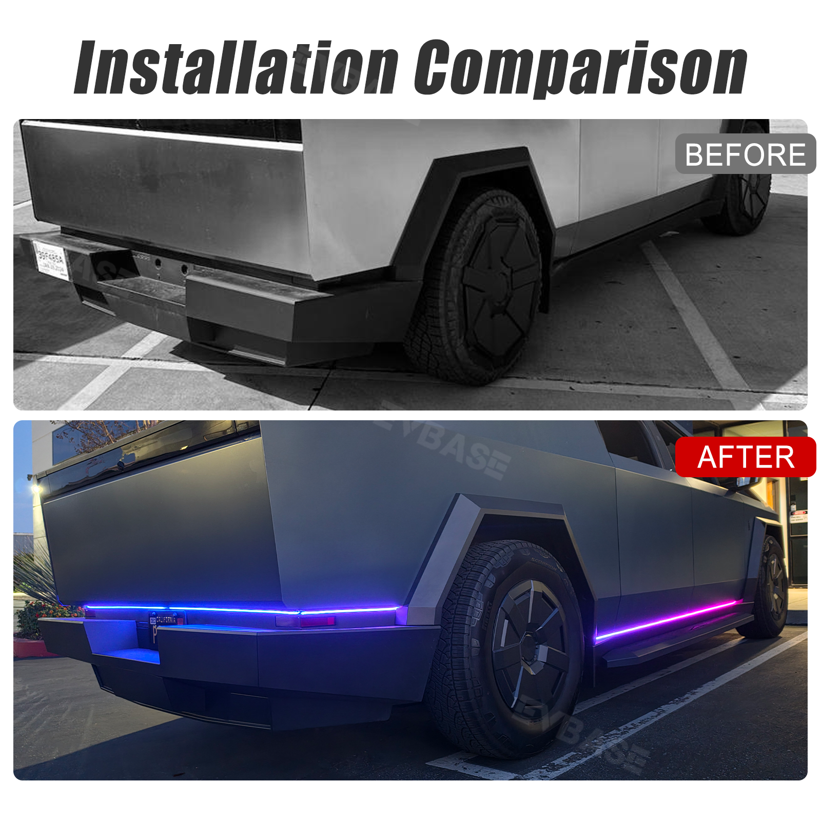 Cybertruck Profile LED Light Kit RGB Chasing Ambient Lighting Exterior Rock Lights with Smart APP Control
