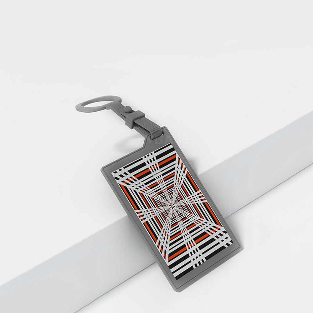 Tesla Key Card Holder Cybertruck Plaid Style for Model 3/Y/X/S (Grey/White)