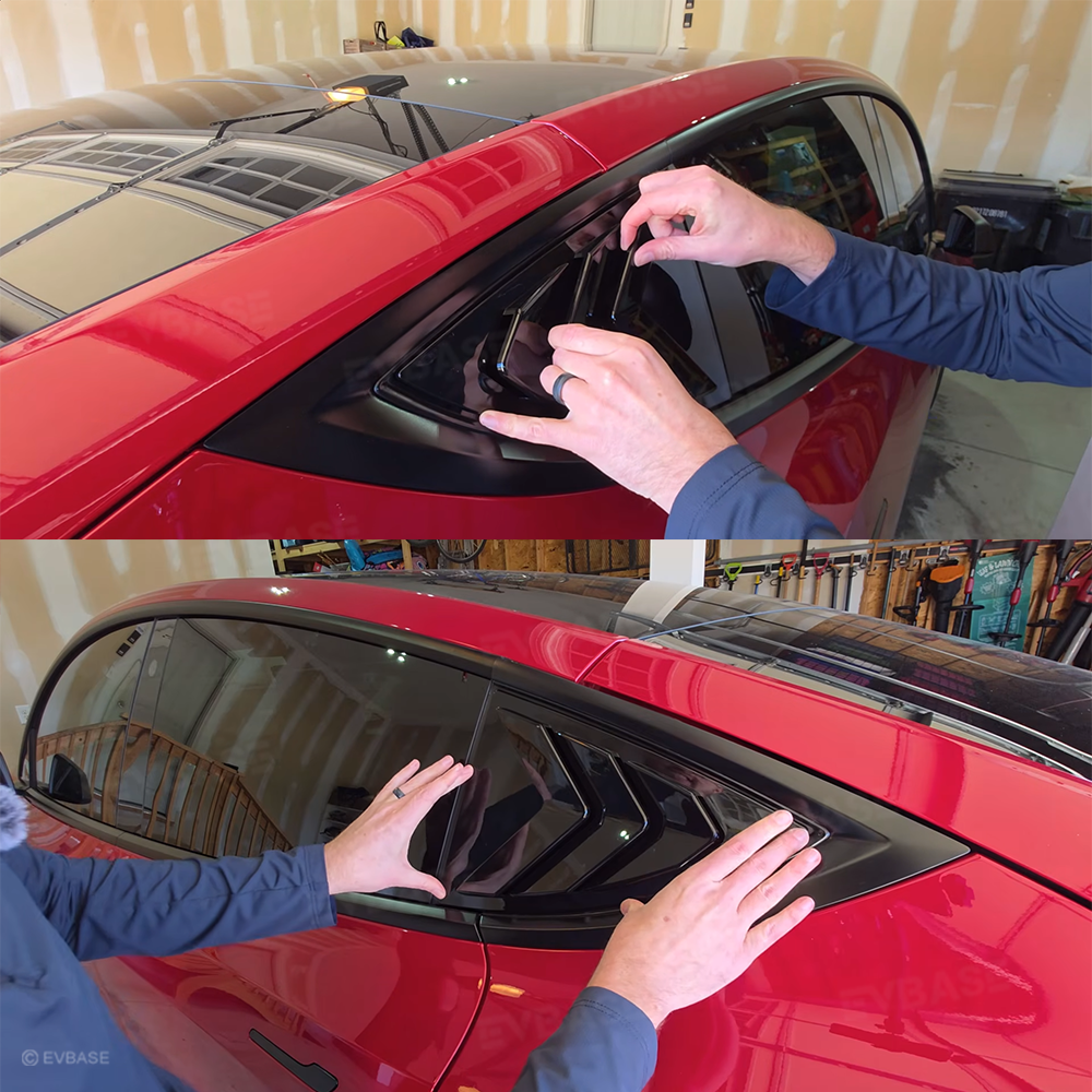 Tesla Model 3 Y Rear Side Window Louvers Air Vent Scoop Louvers Covers 2pcs