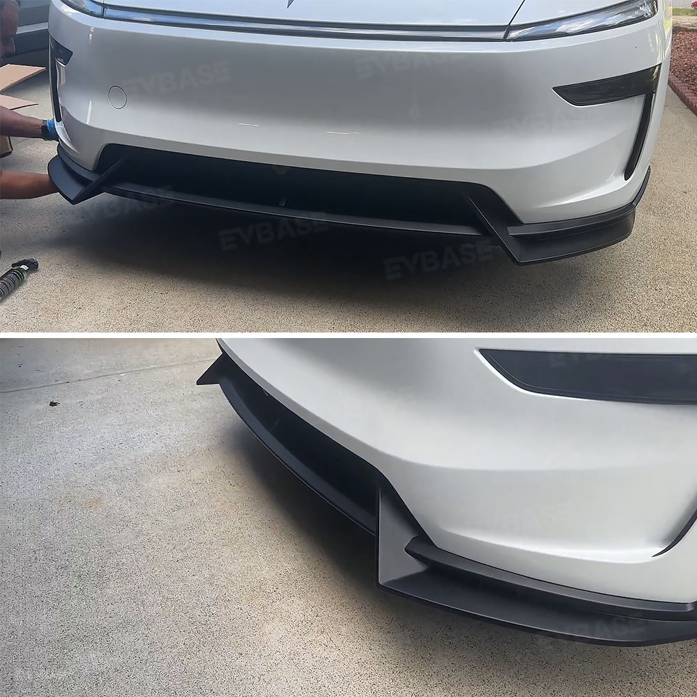 Tesla Front Lip For Model Y Juniper V Style Front Splitter ABS Front Apron Body Kit