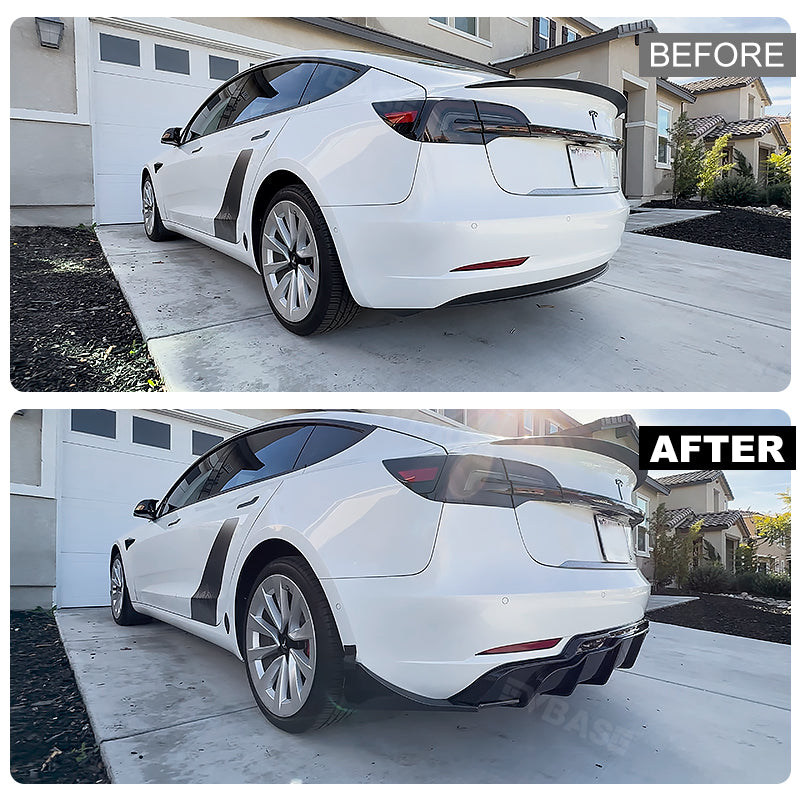 Tesla Model 3 Y Rear Bumper Lip ABS Sport Body Kit Wing Spoiler Diffuser Replacement F Style Model 3 Highland