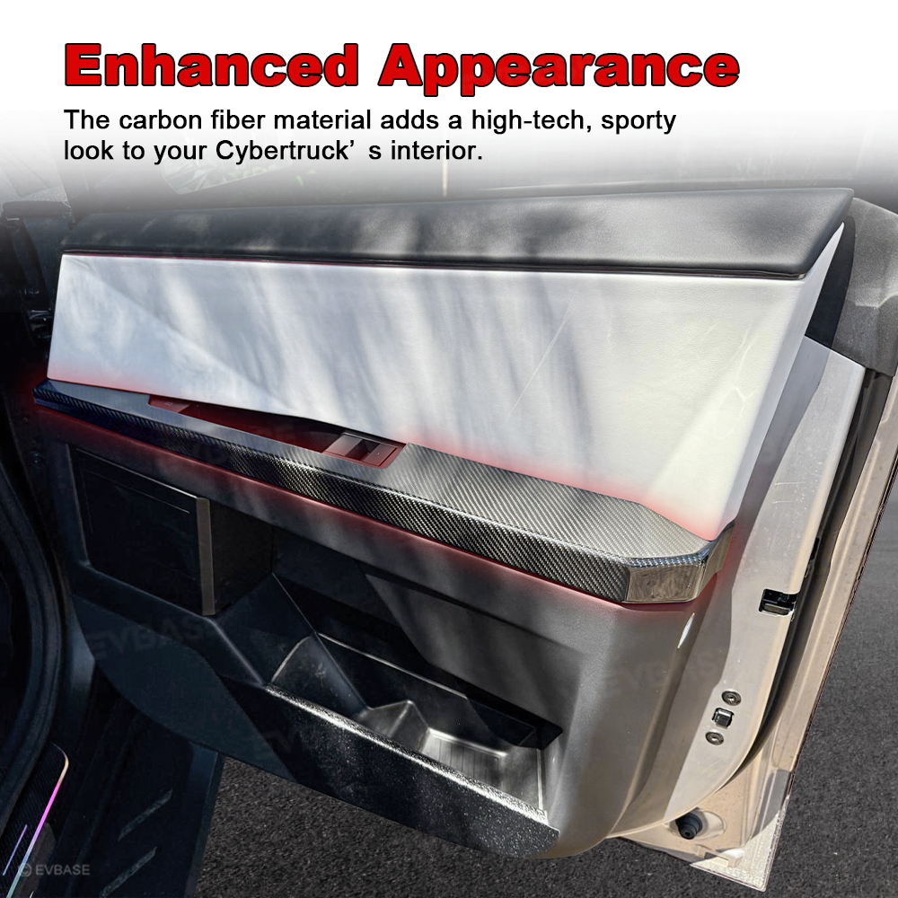 Tesla Cybertruck Door Panel Armrest Cover Real Carbon Fiber Lower Door Panel Overlays