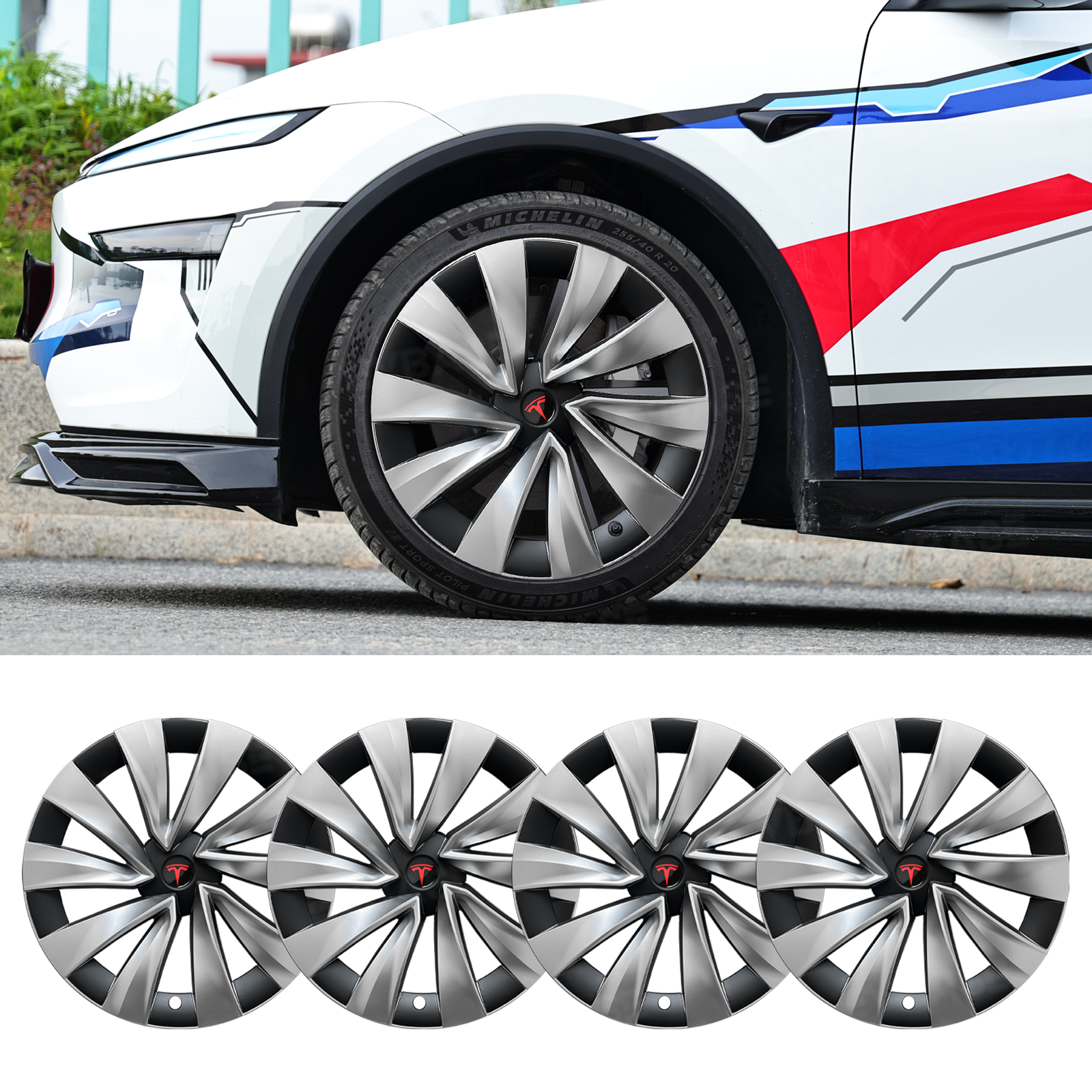 Wheel Covers for Tesla Model Y Juniper 20 Inch Helix 2.0 Wheels Hubcaps