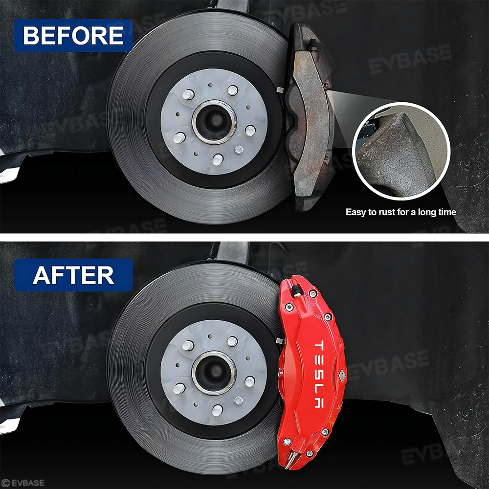 Model Y Juniper 19 Inch Spiral Style Matte Wheel Covers & Center Hub Caps & Brake Caliper Cover Set Performance Look Exterior Upgrade