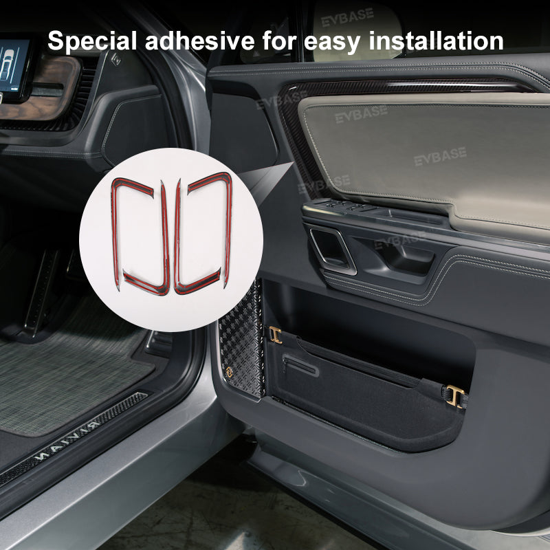 Door Trim for Rivian R1T ABS Panel Protection Strips Carbon Fiber Style Interior Accessories