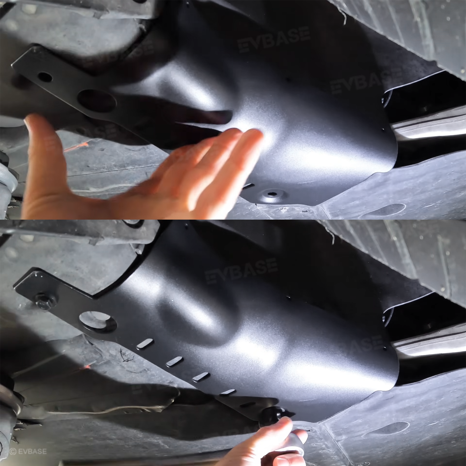 Model 3/Y Coolant Line Skid Plate Protection Guards Lower Chassis Coolant Pipe Protection Cover (Powder Coated)-Carbon Steel