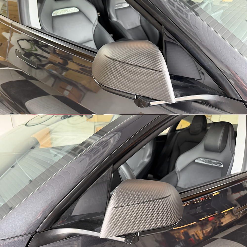 Tesla Side Mirror Covers for Model Y Juniper Real Carbon Fiber Side View Mirror Overlays Exterior Mods