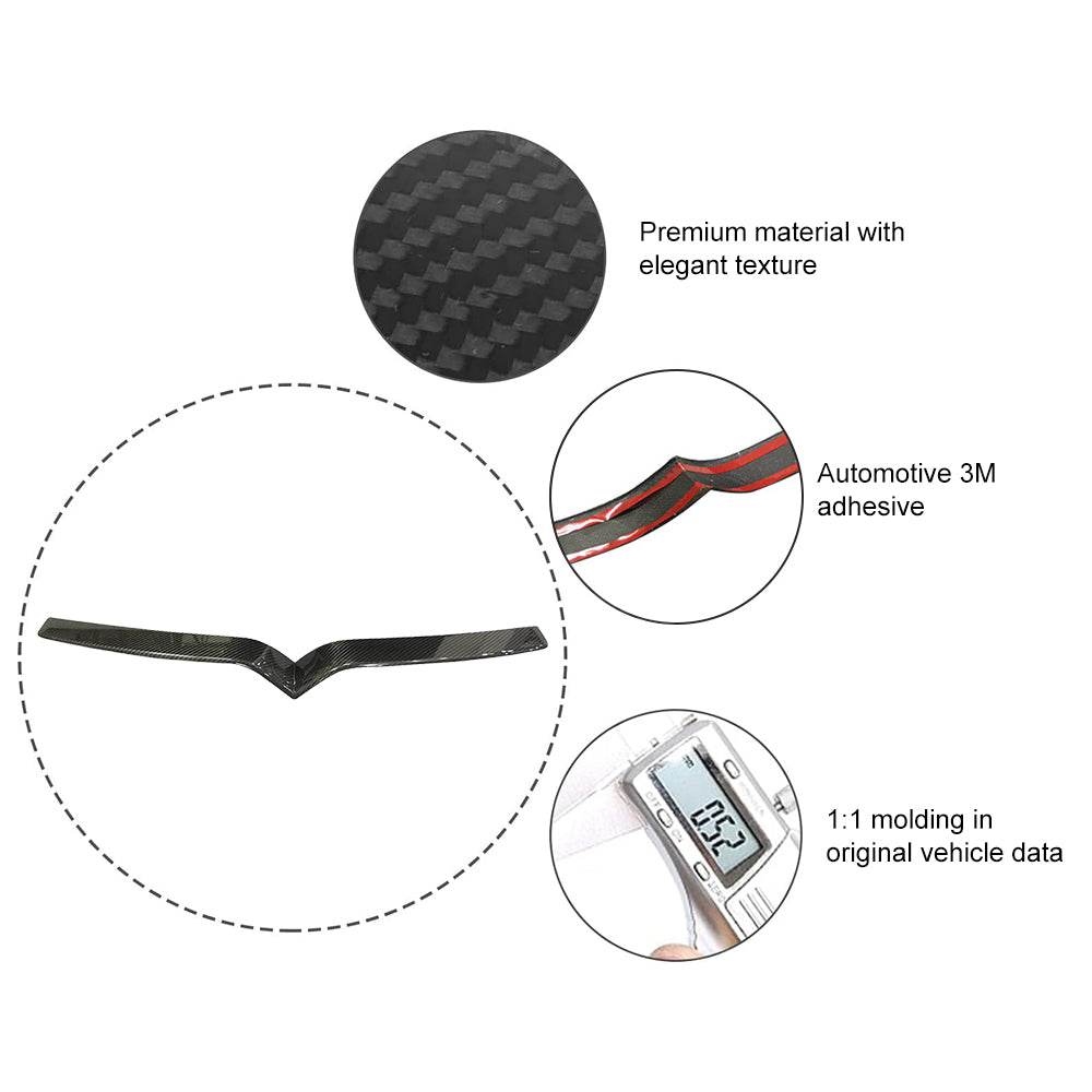Model S/X Front End Inlay Real Carbon Fiber Decorative V Trim Strip Panel for Tesla