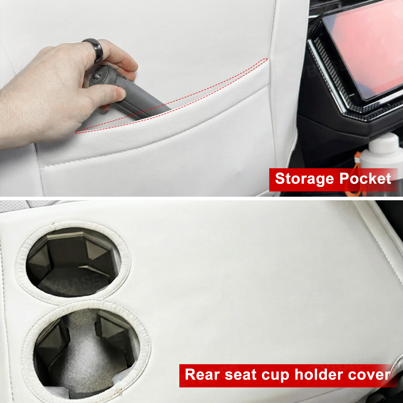 Cybertruck Seat Covers NAPPA Leather Custom Full Coverage Seat Protector Airbag Compatible with Diamond Quilted Design