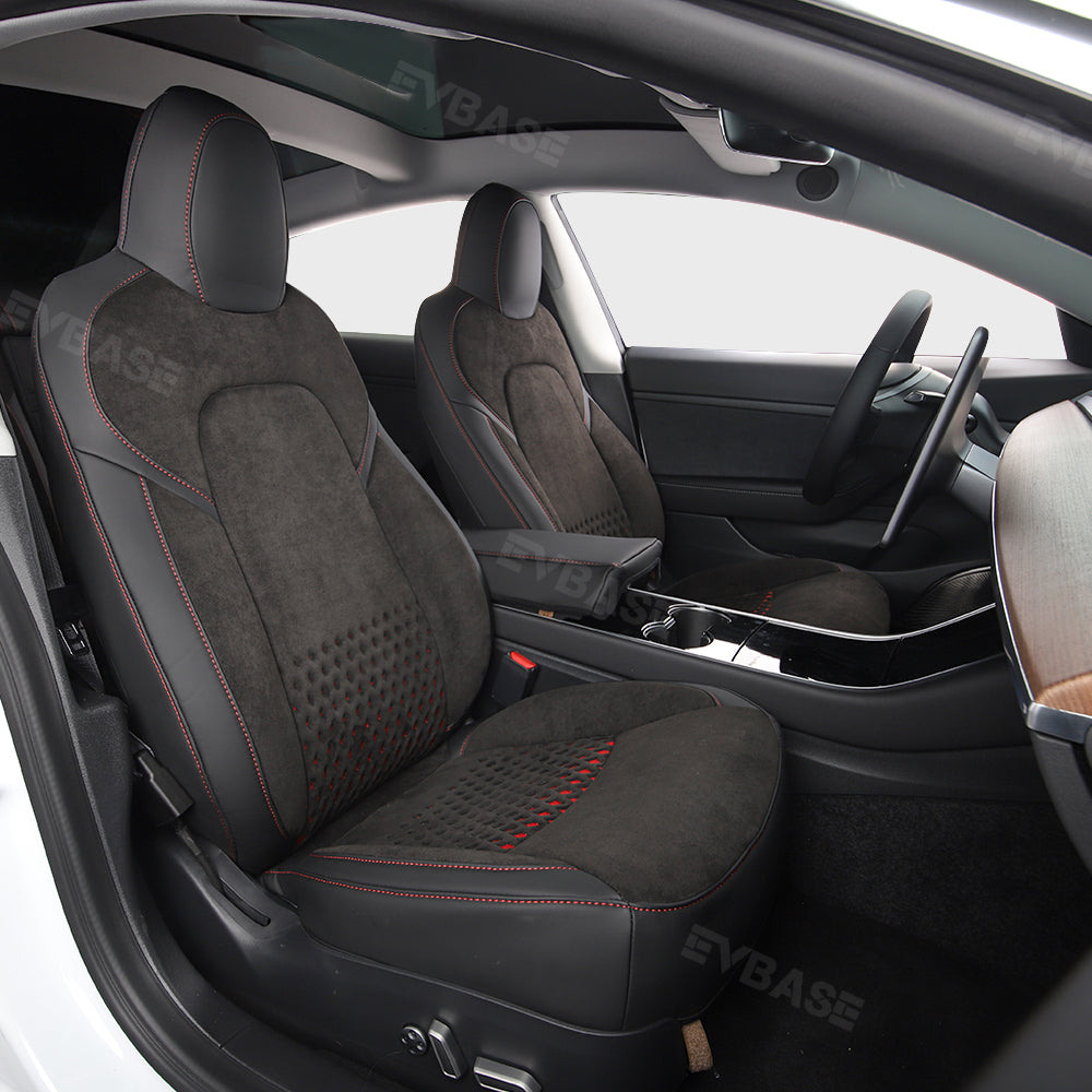 Model Y Seat Covers NAPPA Leather Suede All-Inclusive Breathable Seat Protector Full Set for Tesla