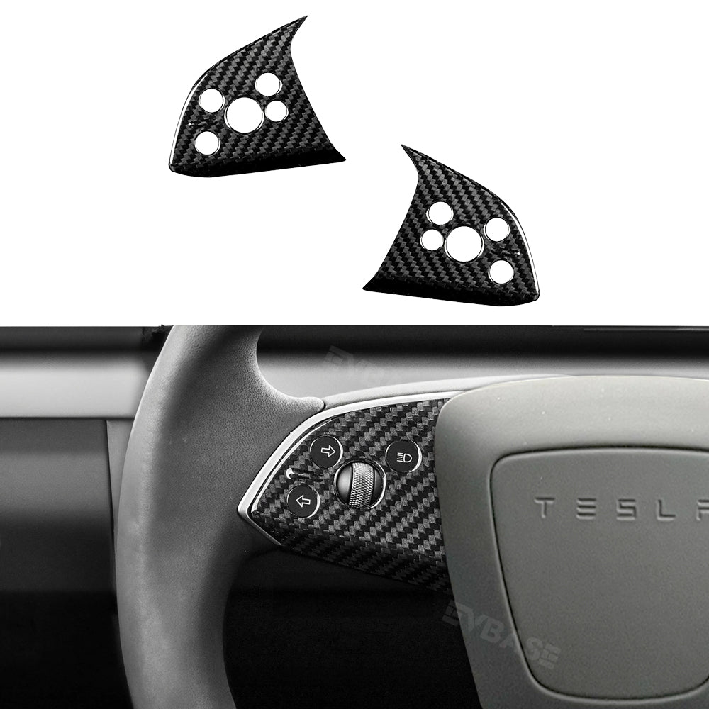 Model 3 Highland Steering Wheel Cover Cap Real Carbon Fiber Decorative Trim Overlay for Tesla