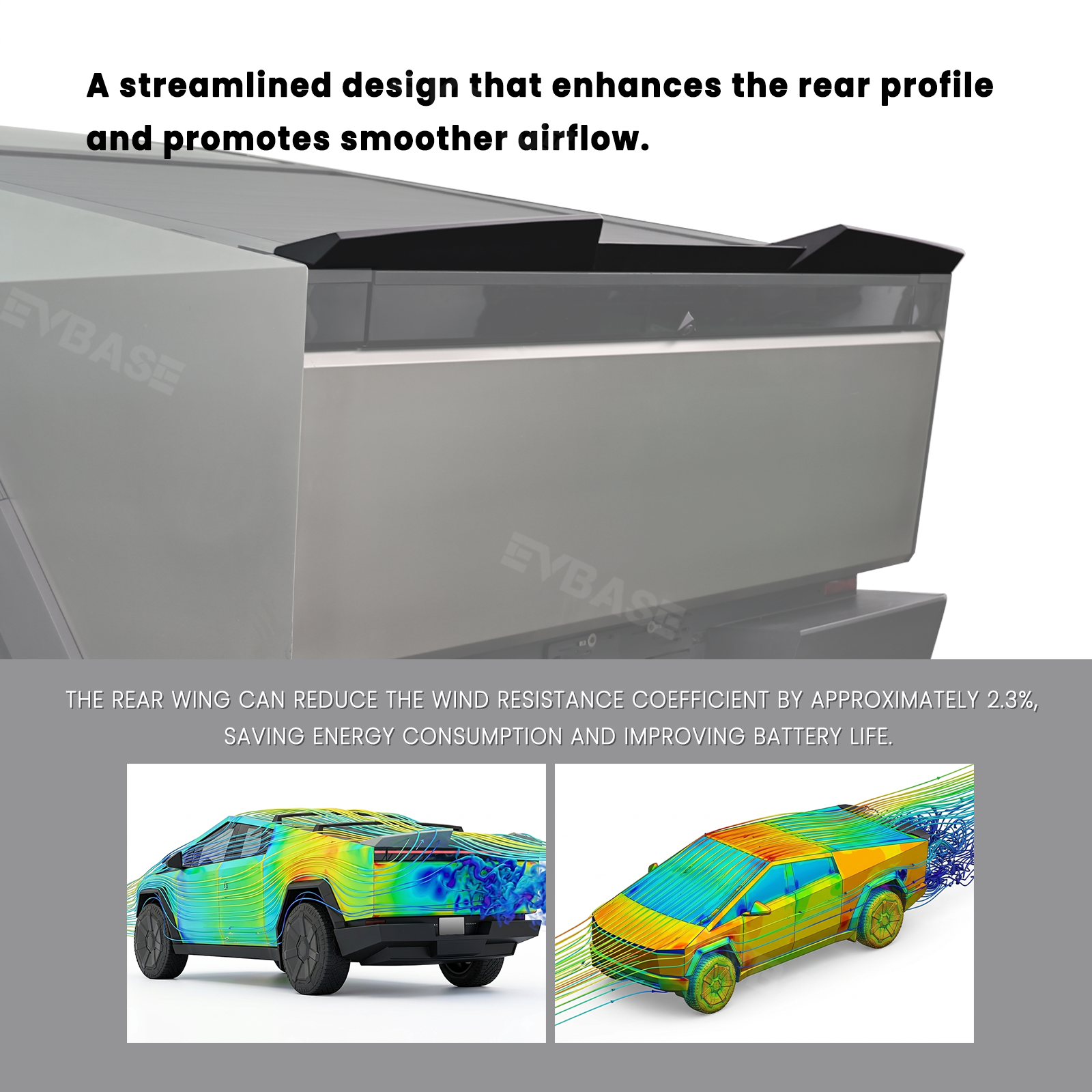 Cybertruck Rear Top Spoiler ABS Tailgate Lip Spoiler Wing