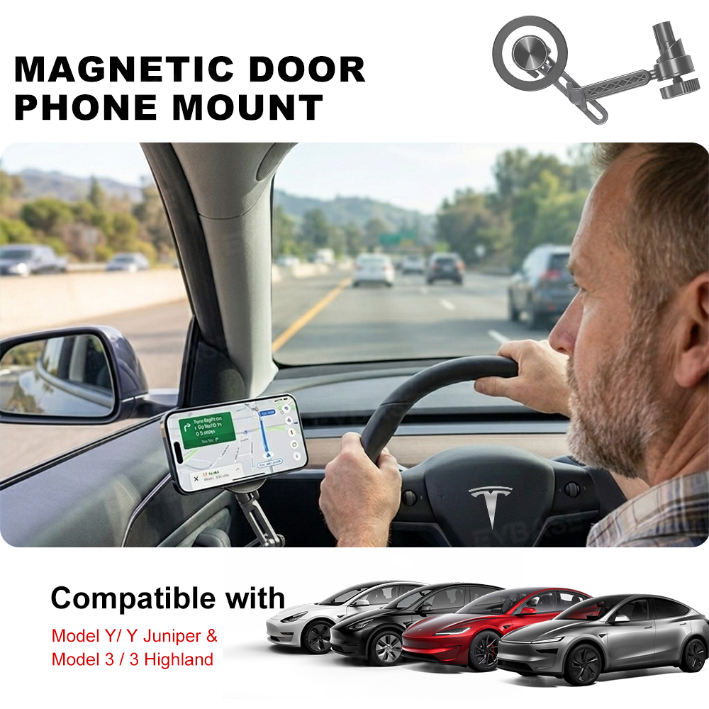 Model Y Juniper Phone Holder MagSafe Magnetic Car Door Phone Mount for Tesla Model Y & Model 3/ 3 Highland