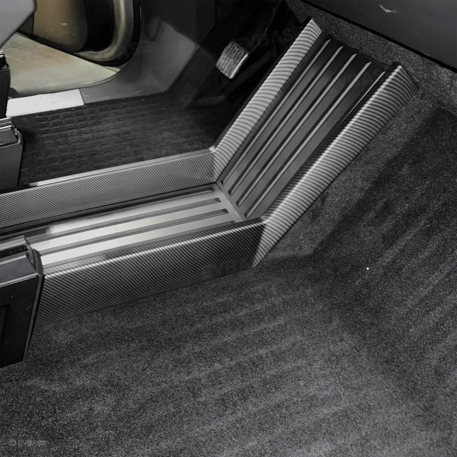 Cybertruck Lower Center Console Side Trim Covers ABS Carbon Fiber Style Protective Overlay