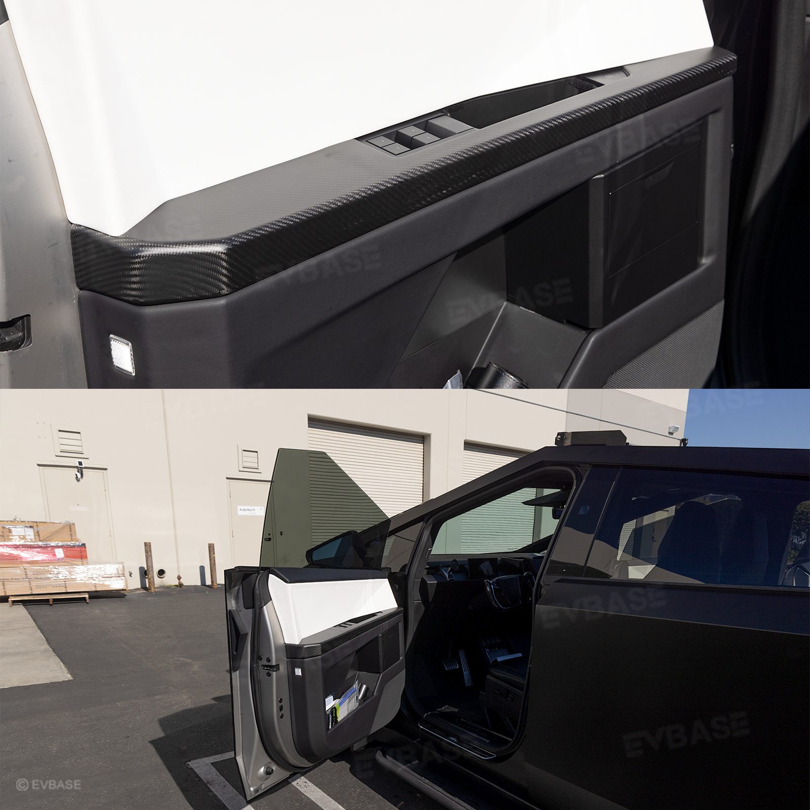 Tesla Cybertruck Door Panel Armrest Cover Real Carbon Fiber Lower Door Panel Overlays