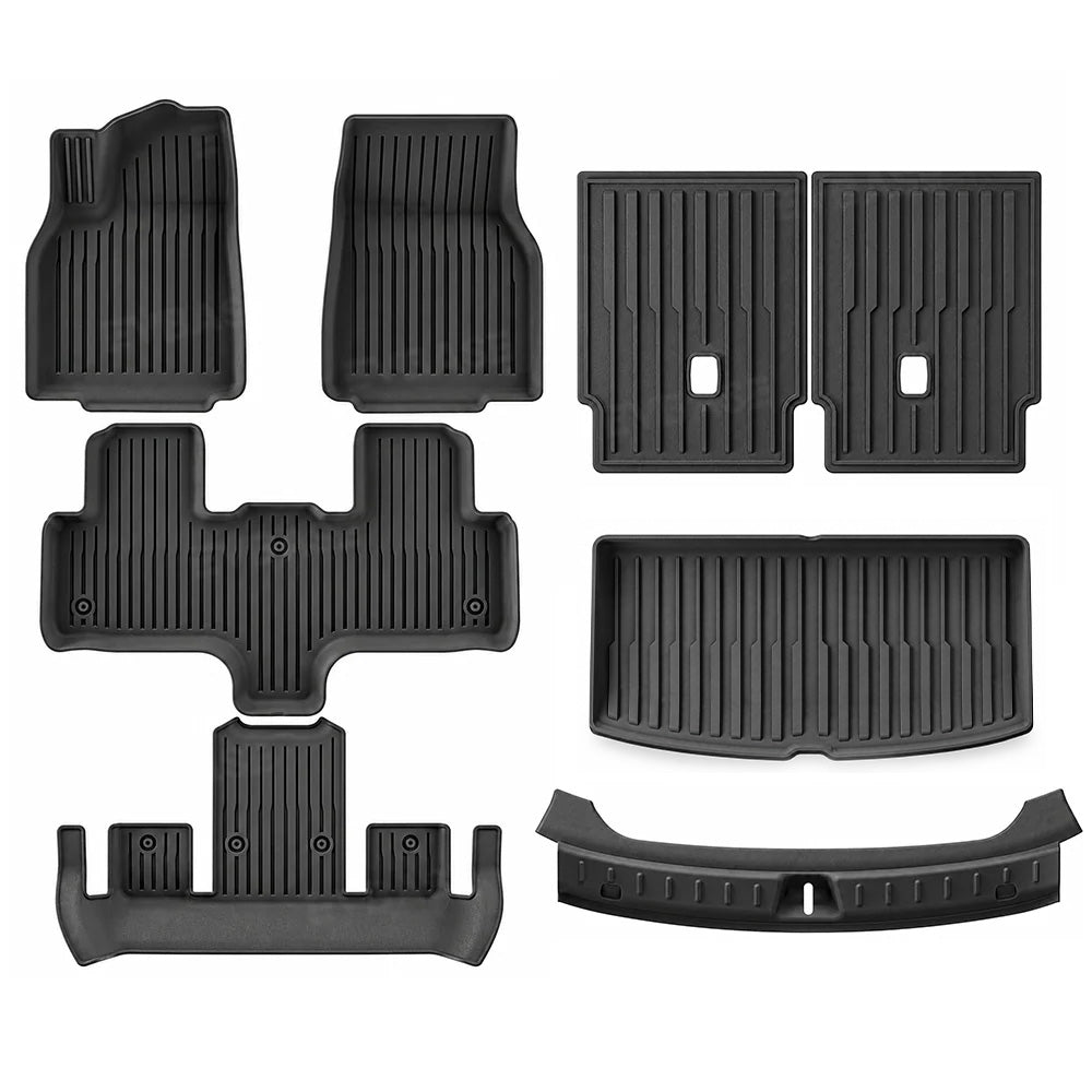 Model Y L All-Weather TPE Floor Mats & Trunk Mat Cargo Liner & Seat Back Protector & Rear Bumper Guard Set