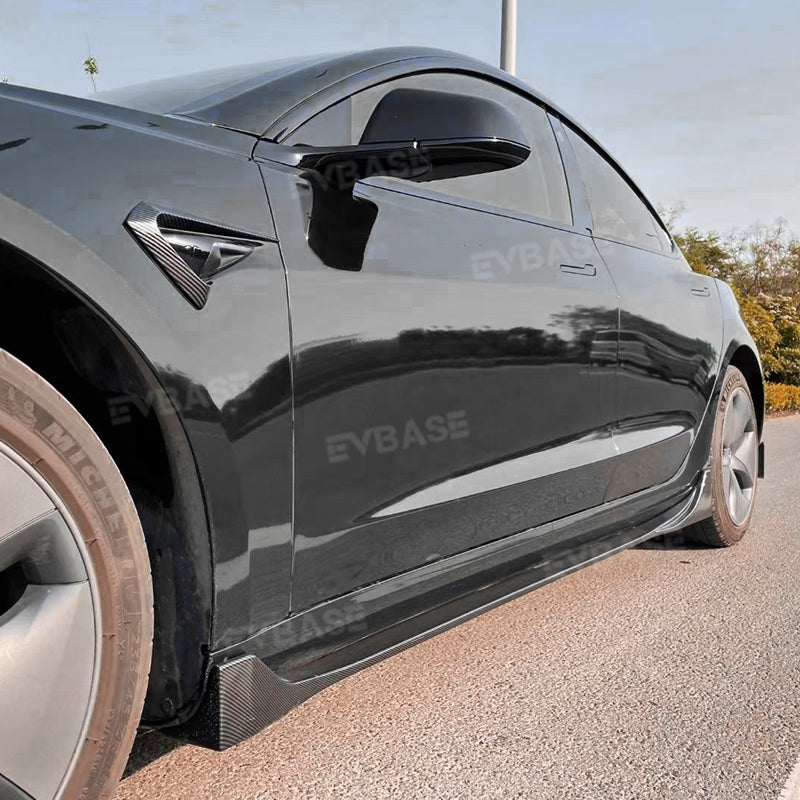 Model Y 3 Side Skirts Splitter Lip ABS Body Kit F Style Extensions Diffuser Panel Pair