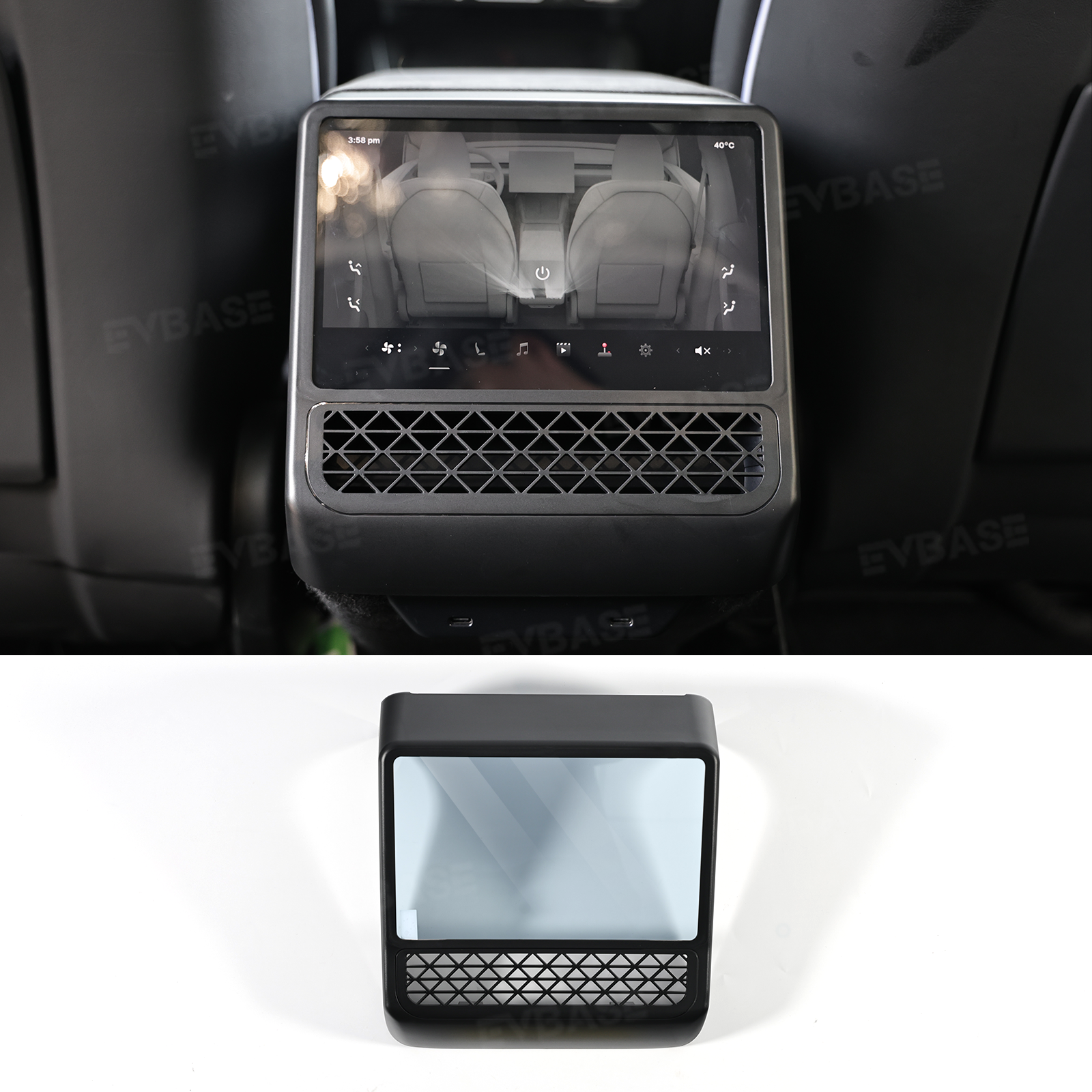 Model Y Juniper/ YL/ 3 Highland Rear Display Tempered Glass Screen Protector & Air Vent Cover